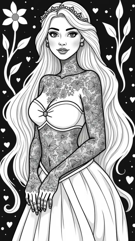 tattooed disney princess coloring pages